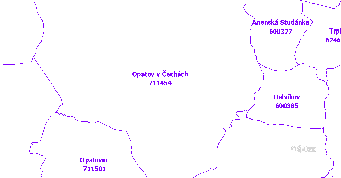 Katastrální mapa Opatov