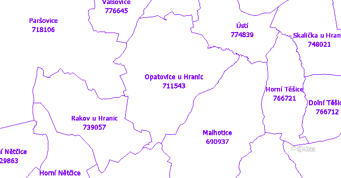 Katastrální mapa Opatovice