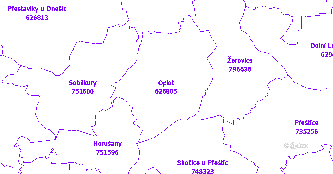 Katastrální mapa Oplot
