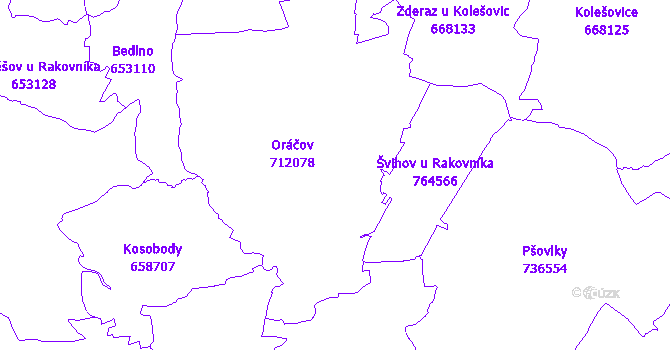 Katastrální mapa Oráčov