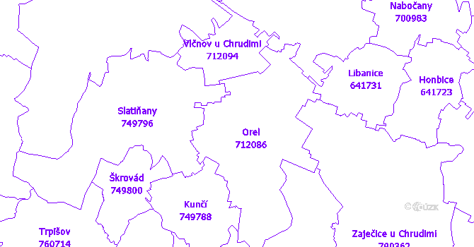 Katastrální mapa Orel
