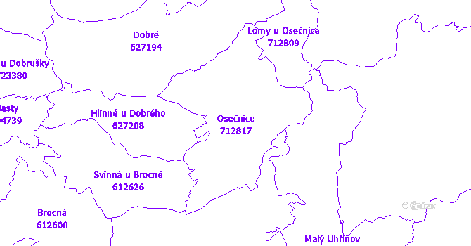 Katastrální mapa Osečnice