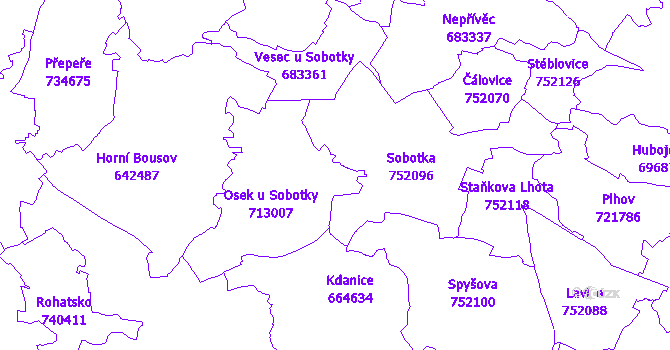 Katastrální mapa Osek