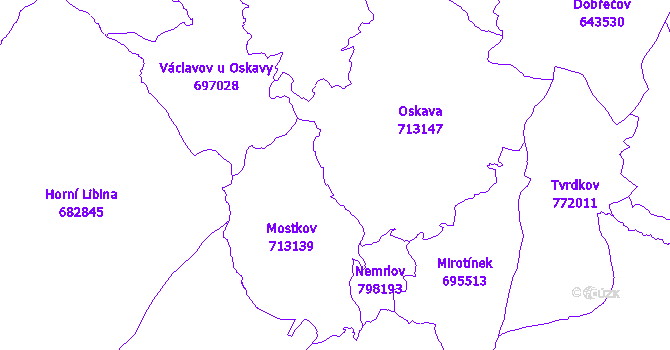 Katastrální mapa Oskava