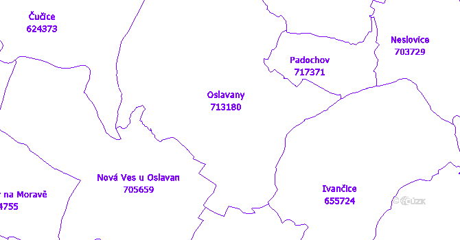 Katastrální mapa Oslavany