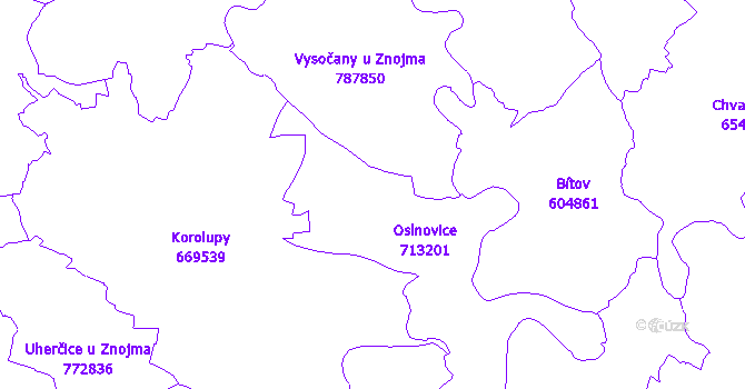 Katastrální mapa Oslnovice