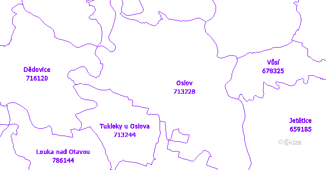 Katastrální mapa Oslov