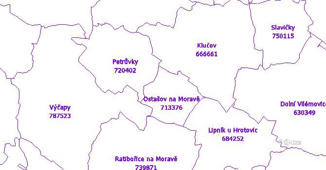 Katastrální mapa Ostašov