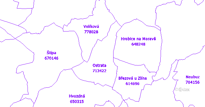 Katastrální mapa Ostrata