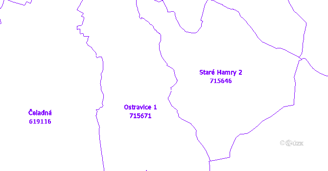 Katastrální mapa Ostravice
