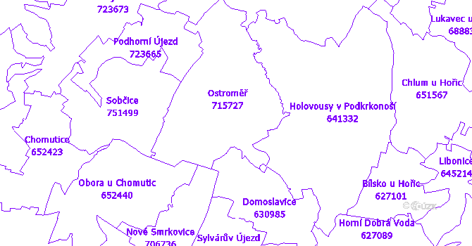 Katastrální mapa Ostroměř
