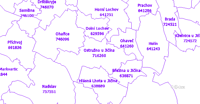 Katastrální mapa Ostružno