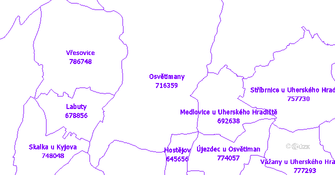 Katastrální mapa Osvětimany
