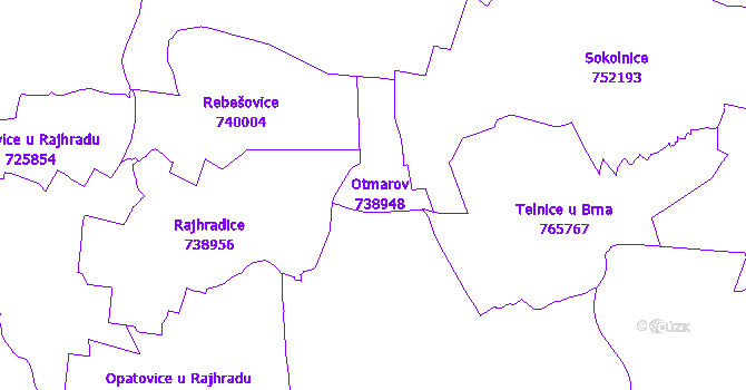 Katastrální mapa Otmarov