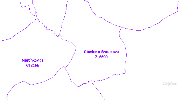 Katastrální mapa Otovice