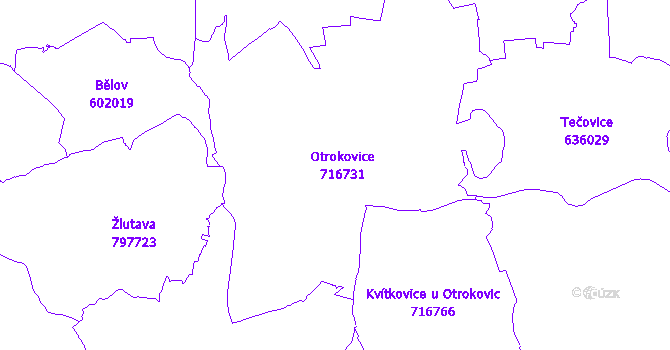 Katastrální mapa Otrokovice