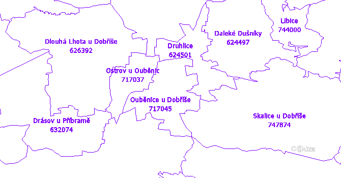 Katastrální mapa Ouběnice