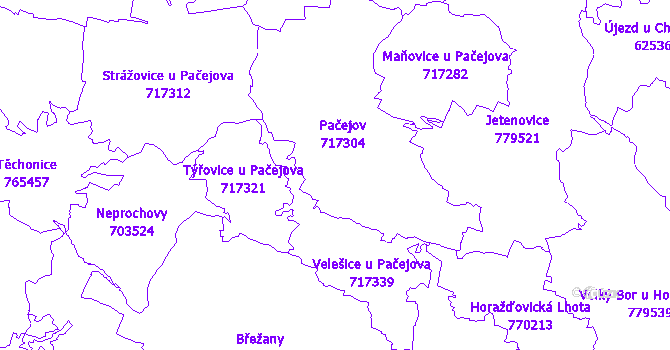 Katastrální mapa Pačejov