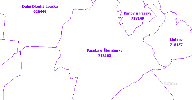 Katastrální mapa Paseka