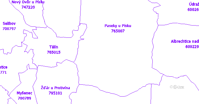 Katastrální mapa Paseky
