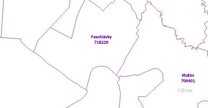 Katastrální mapa Pasohlávky