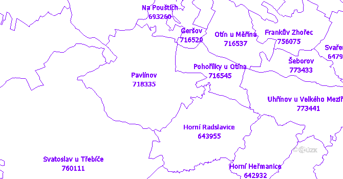 Katastrální mapa Pavlínov