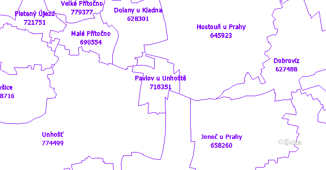 Katastrální mapa Pavlov