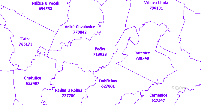 Katastrální mapa Pečky