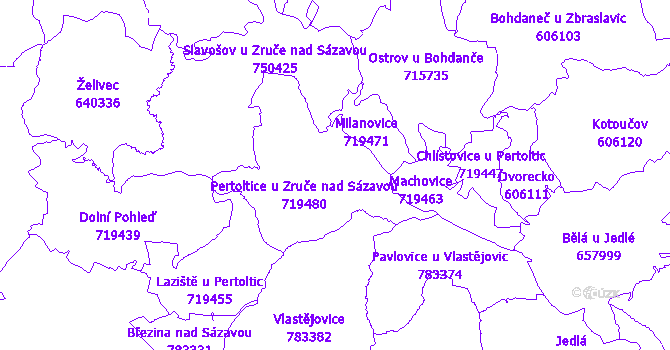 Katastrální mapa Pertoltice