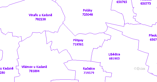Katastrální mapa Pětipsy