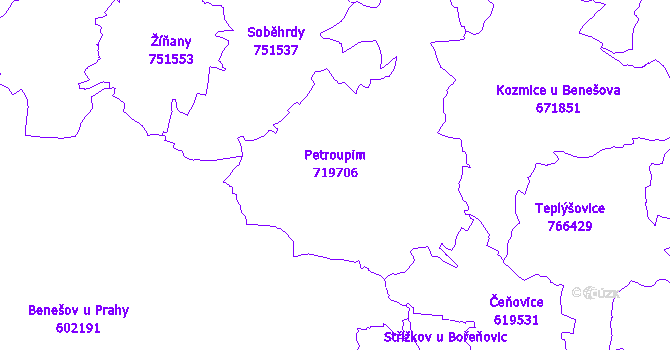 Katastrální mapa Petroupim