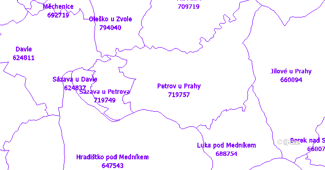 Katastrální mapa Petrov