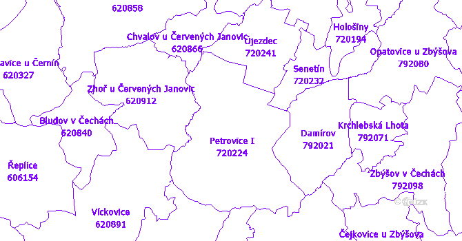 Katastrální mapa Petrovice I