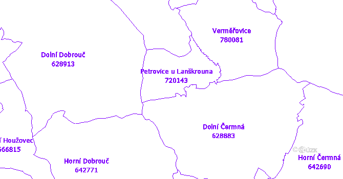 Katastrální mapa Petrovice