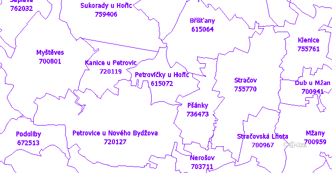 Katastrální mapa Petrovičky