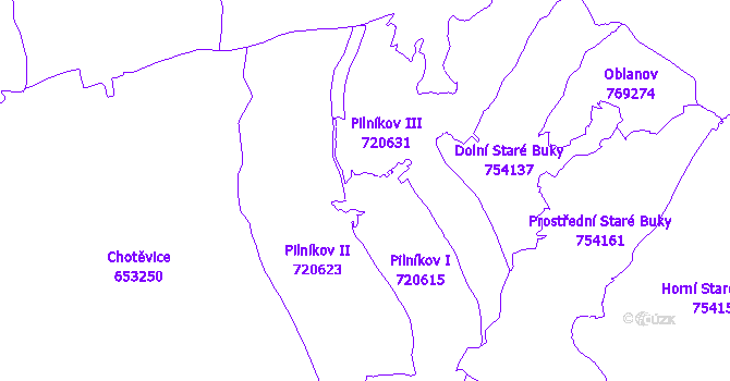 Katastrální mapa Pilníkov
