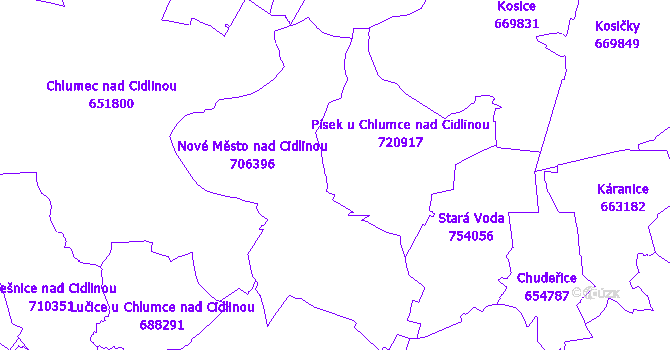 Katastrální mapa Písek