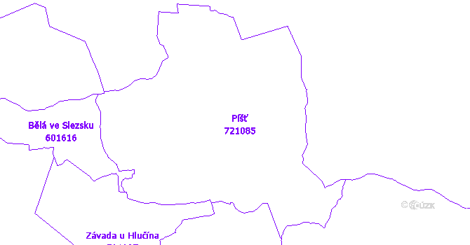 Katastrální mapa Píšť