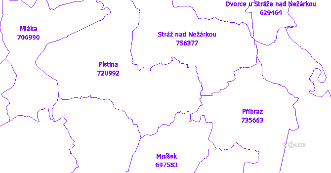 Katastrální mapa Pístina