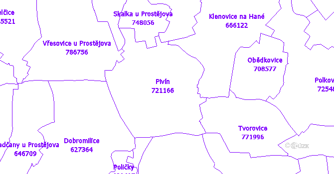 Katastrální mapa Pivín