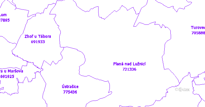 Katastrální mapa Planá nad Lužnicí