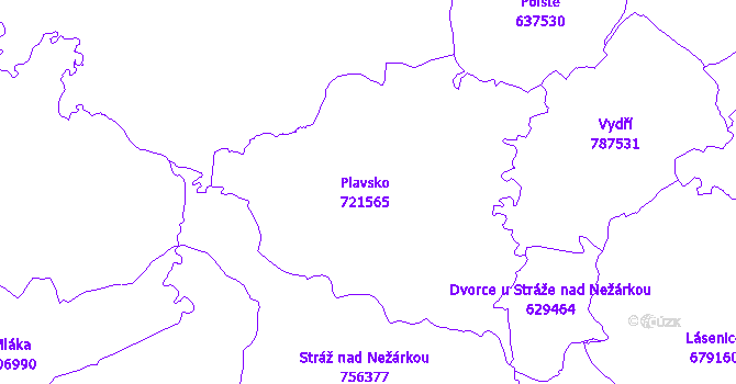 Katastrální mapa Plavsko