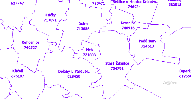 Katastrální mapa Plch