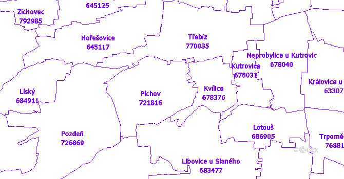 Katastrální mapa Plchov
