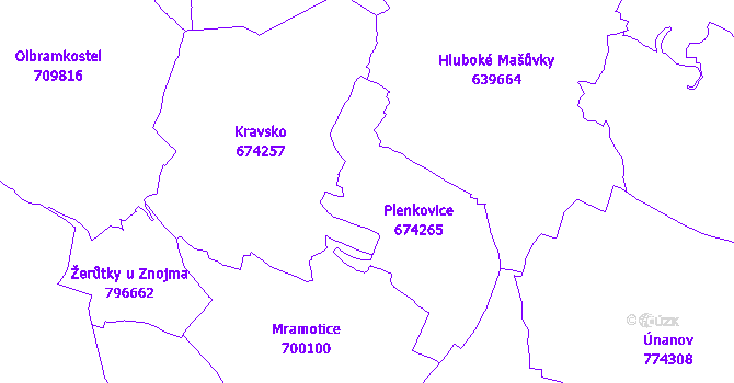 Katastrální mapa Plenkovice