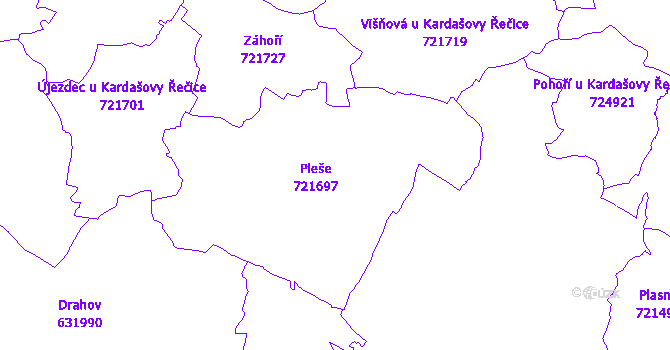 Katastrální mapa Pleše