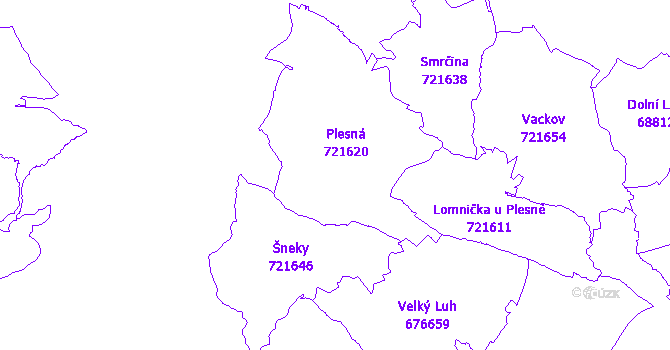 Katastrální mapa Plesná