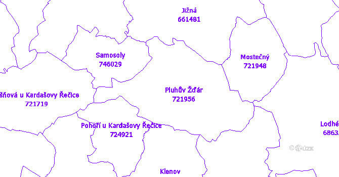 Katastrální mapa Pluhův Žďár