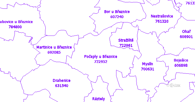 Katastrální mapa Počaply