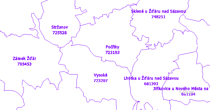 Katastrální mapa Počítky